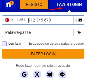 Login PariPesa Portugal