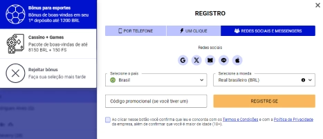 Cadastro via rede social PariPesa Brasil